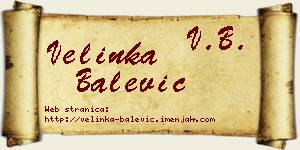 Velinka Balević vizit kartica